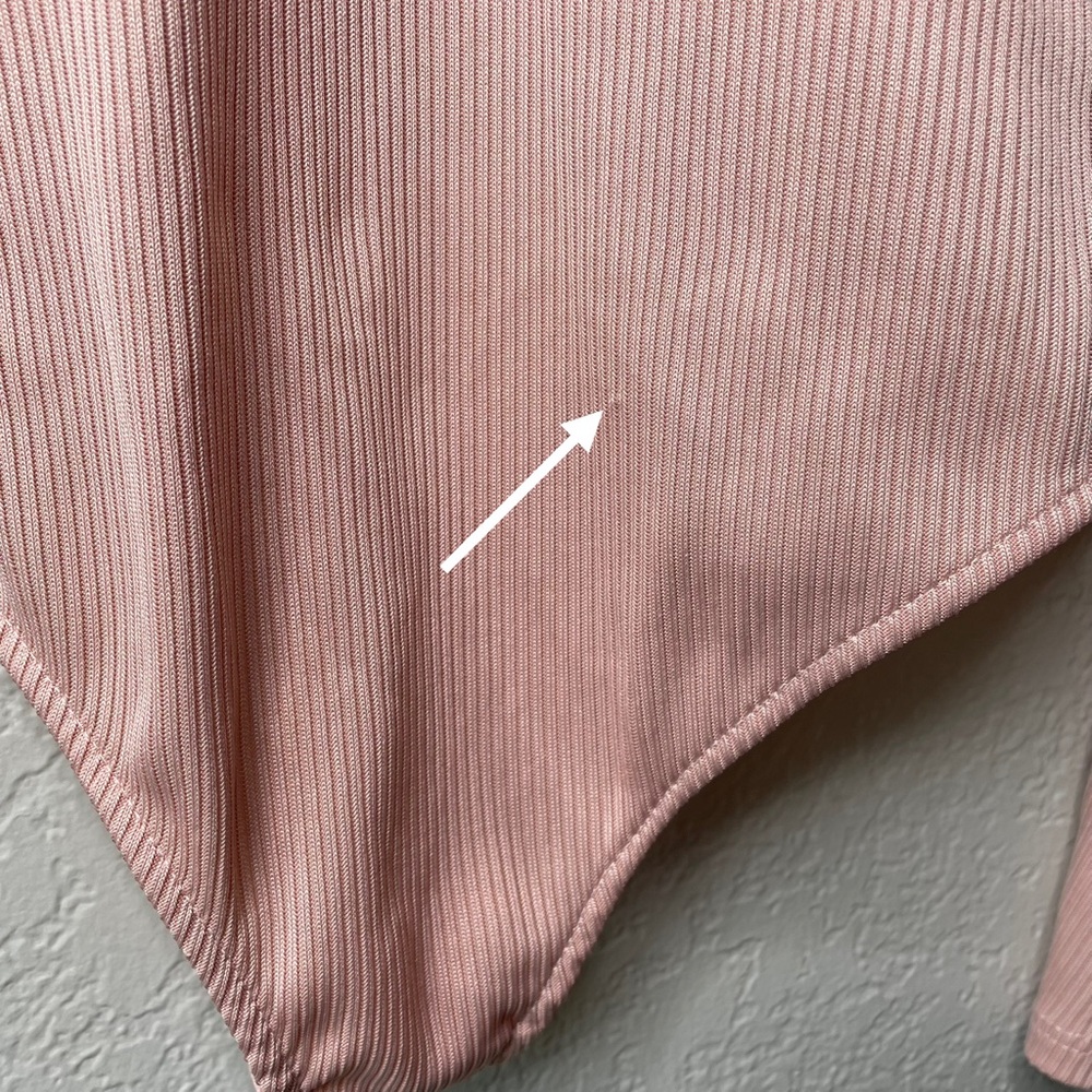 Intimately Free People Rose Charli Ribbed Flare Sleeve Bodysuit Plunge V-neck - Picture 13 of 15